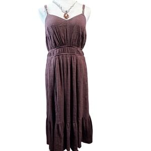 Torrid Midi Dress Womens Large Textured Cotton Tiered Smocked Waist 40285746